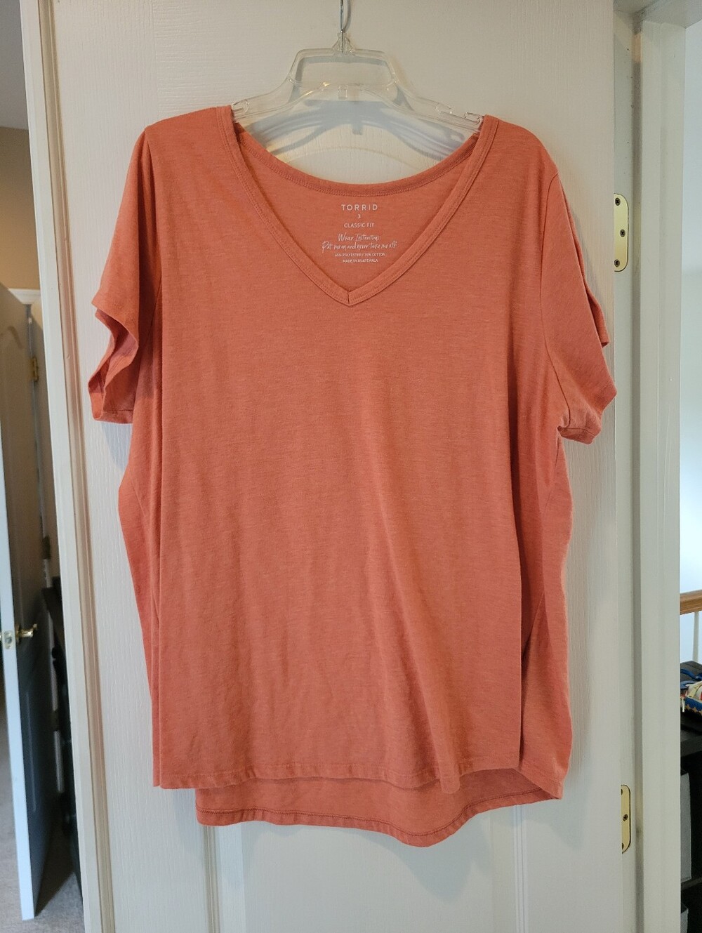 Torrid Classic Fit Girlfriend VNeck Tee Shirt Women Plus Size 3 3XL Coral Orange
